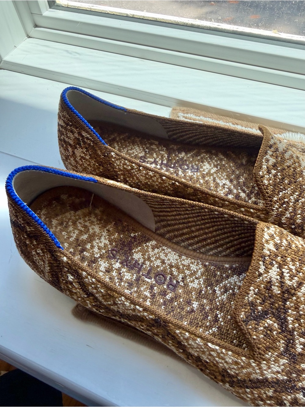 Rothy's The Loafer Bronze Python Knit Flats Size 8 Slip On - Picture 8 of 8